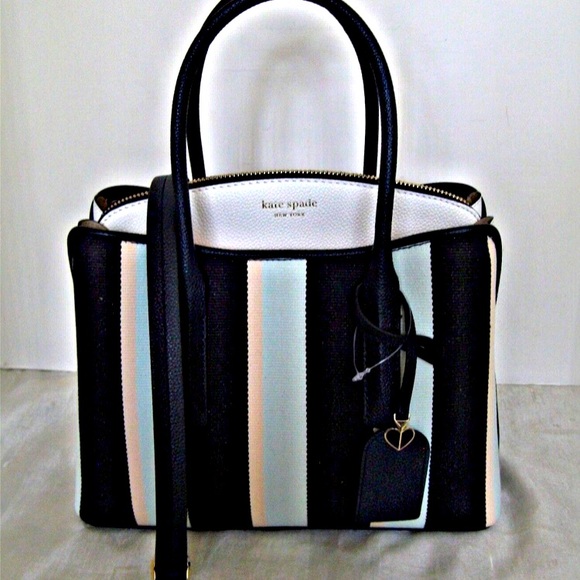 kate spade Handbags - NWT KateSpade Margaux Canvas Stripe Medium Satchel